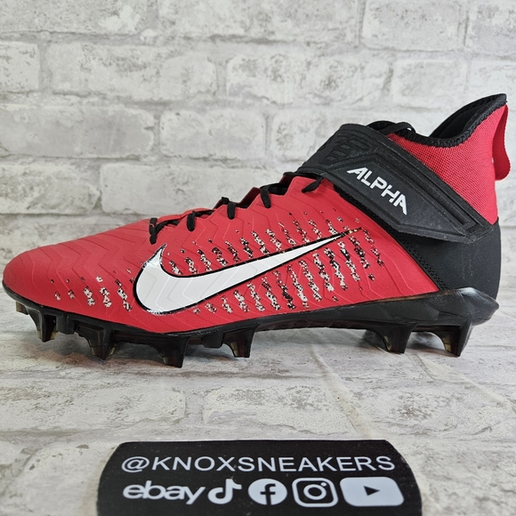 Nike Alpha Menace Pro 2 Mid Red Football Cleats Red AQ3209-601 Men's Size 16 - Picture 2 of 6